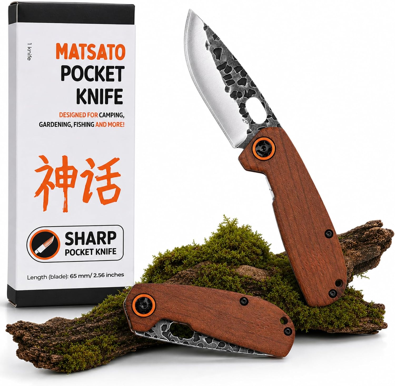 Matsato Folding Pocket Knife – EDC Compact Folding Knife for Camping, Fishing, Hiking, and Outdoor Adventure for Men & Women | EDC Camping Knive, Tactical Survival Knife Compact Folding Knife for Hunting, Fishing, Hiking and Outdoor Adventure 2.55 Inch