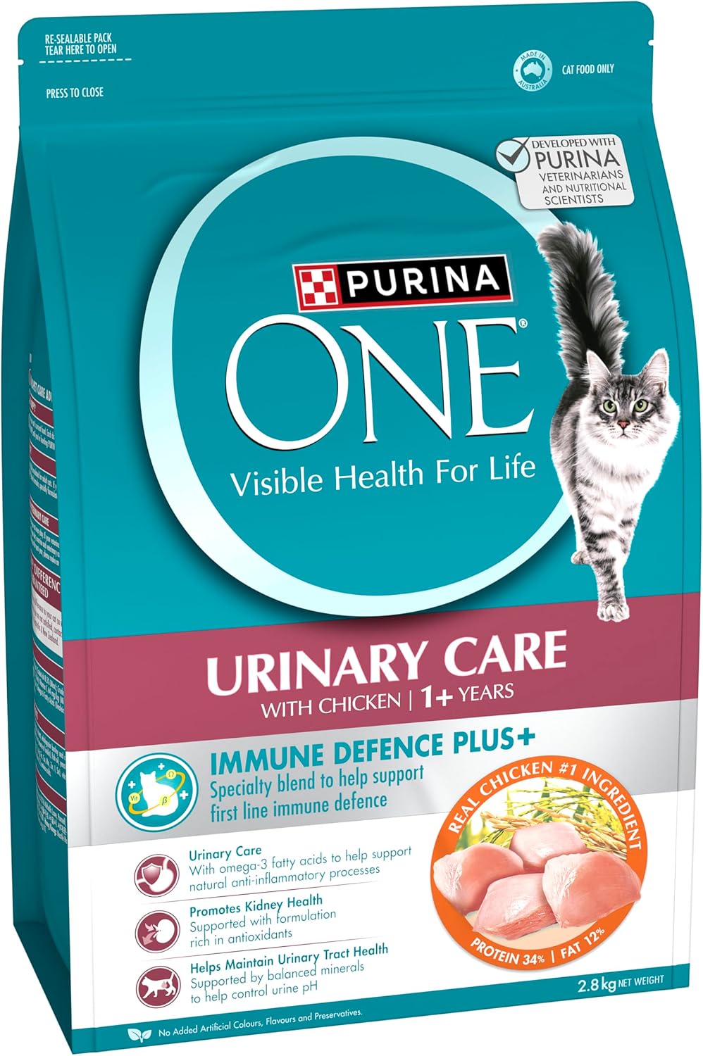 PURINA ONE Adult Dry Cat Food Urinary Care Chicken 2.8kg