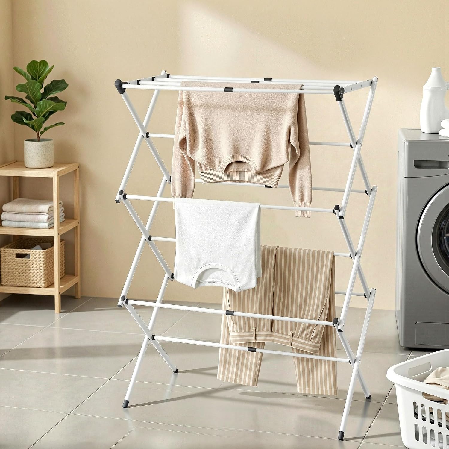Artiss Clothes Rack, Foldable Portable Clothes Drying Rack, Laundry Drying Rack with 11 Extendable Hanging Rods, Outdoor Indoor Airer Drying, Collapsible Design, 42-75 x 37 x 103CM