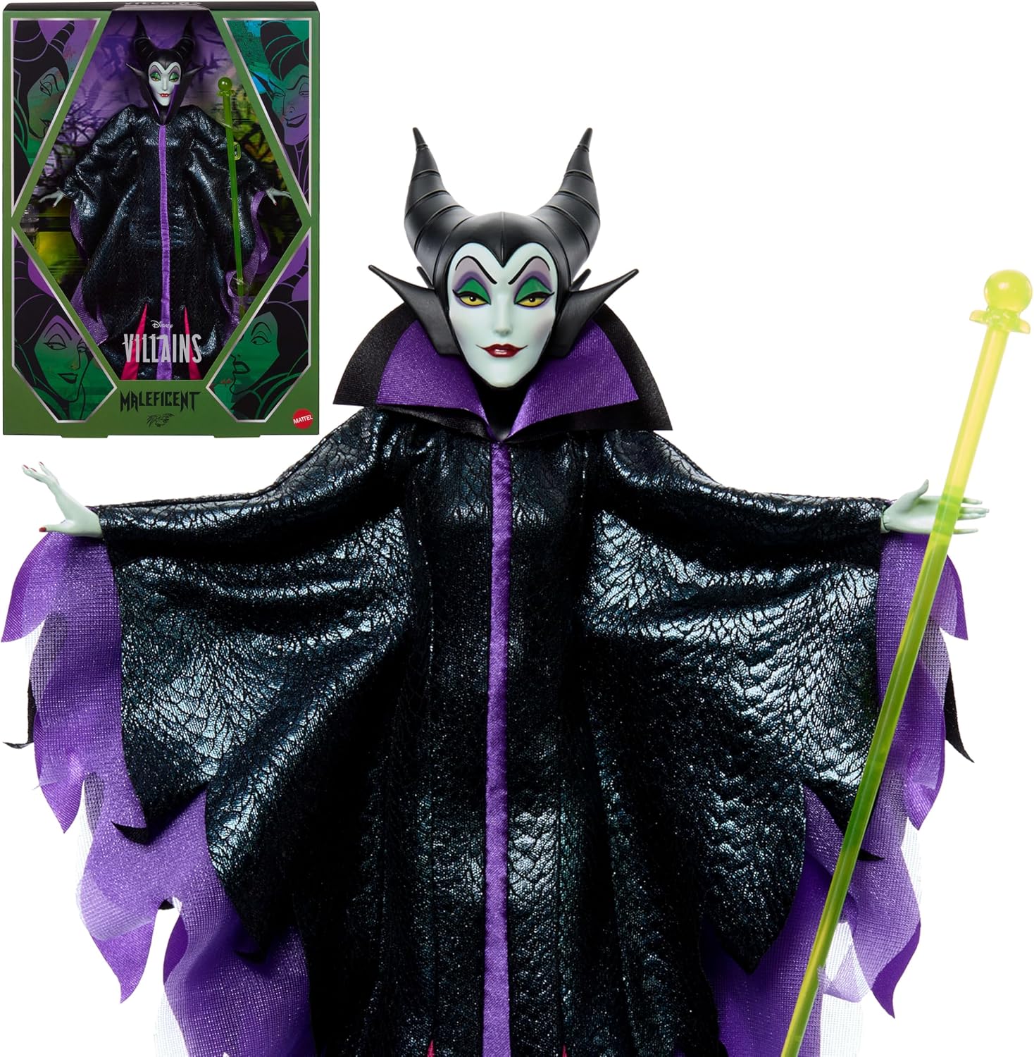 Mattel Disney Collector Maleficent Collectible Villains Fashion Doll in Signature Look with 1 Accessory, for Sleeping Beauty Fans, Kids & Collectors