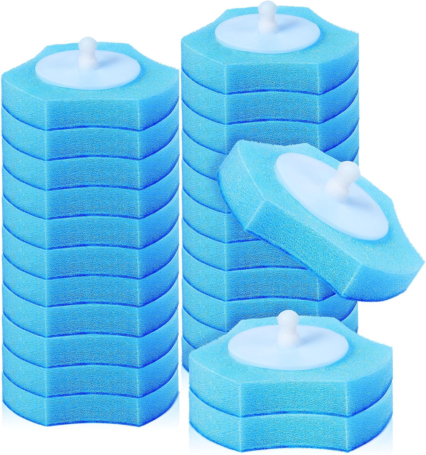 Toilet Cleaning Sponges Refill Disposable Sponge Replacement Heads 30pcs for Sinks and Floor Drains Bathroom Cleaning Supplies